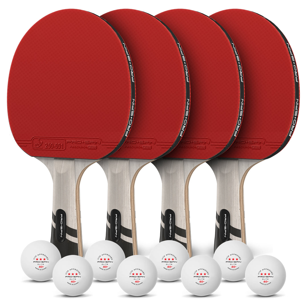 Carbon Fiber Ping Pong Paddles - 4-Player Competition Set