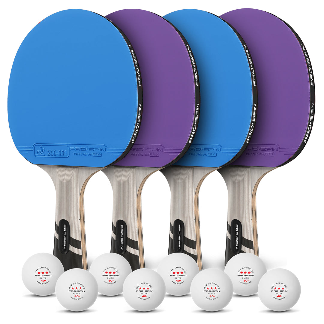 Carbon Fiber Ping Pong Paddles - 4-Player Competition Set