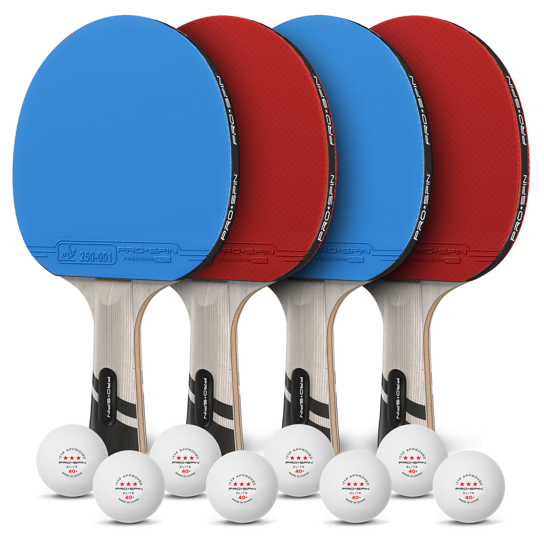 Carbon Fiber Ping Pong Paddles - 4-Player Competition Set