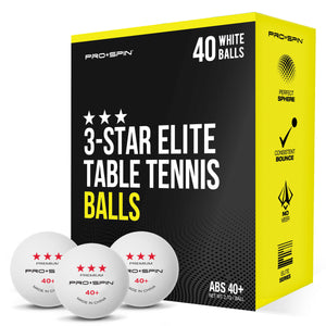 3-Star Elite White Table Tennis Balls